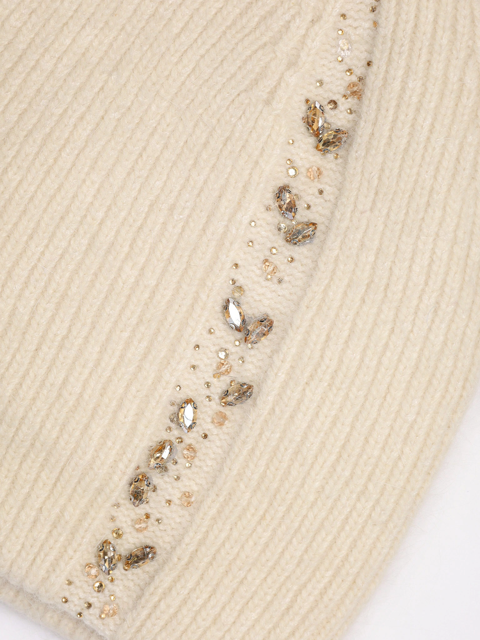 Шапка-бини двойная со стразами в ассортименте